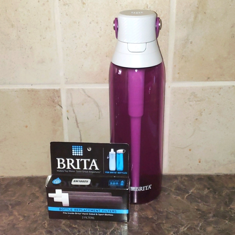 Brita Orchid 26oz Water Bottle + filters